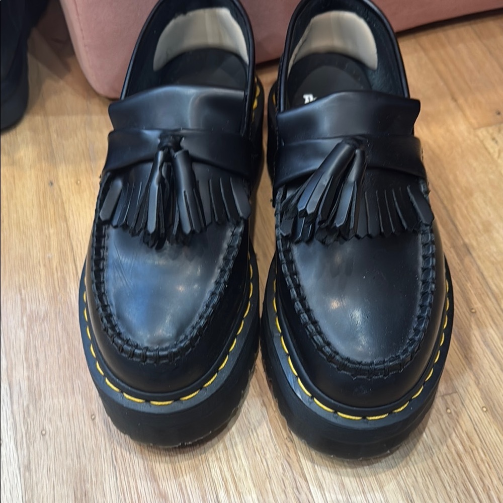 Dr Marten Adrien platform Black Tassel Loafers